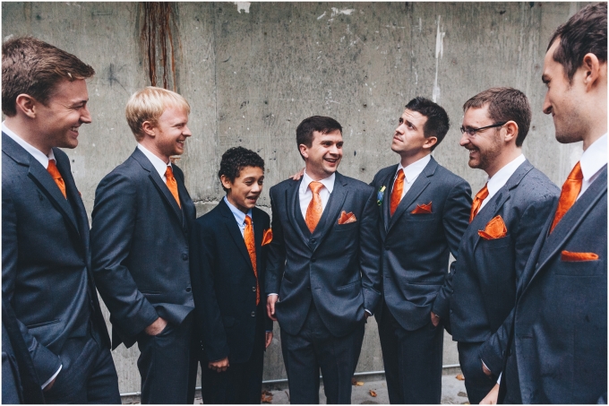 Wedding Party photos at the Fremont Foundry in Seattle. Image captured by Ardita Kola Photography.