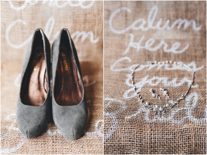 Picture of wedding shoes and jewelry captured by Ardita Kola Photography 