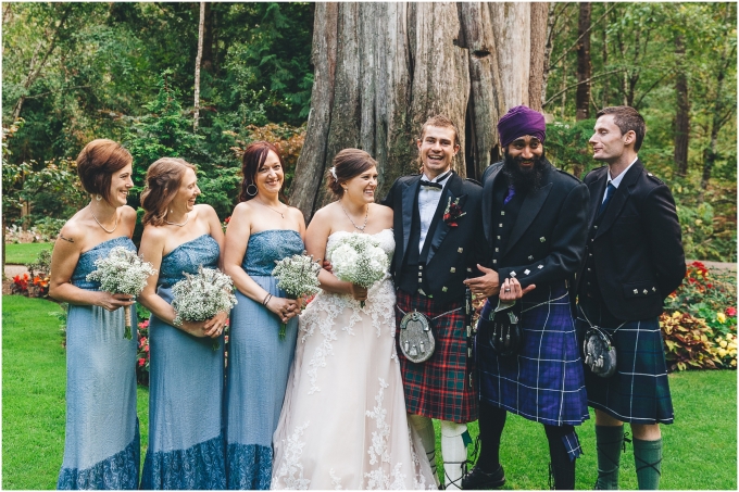 Wedding party photo at a Scottish American Wedding @ Glen Echo Gardens in Bellingham, WA captured by Ardita Kola Photography