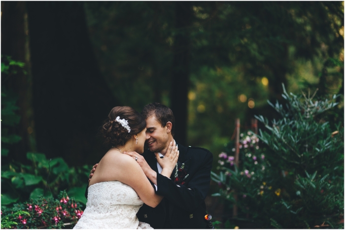 Bride and groom photo at a Scottish American Wedding @ Glen Echo Gardens in Bellingham, WA captured by Ardita Kola Photography