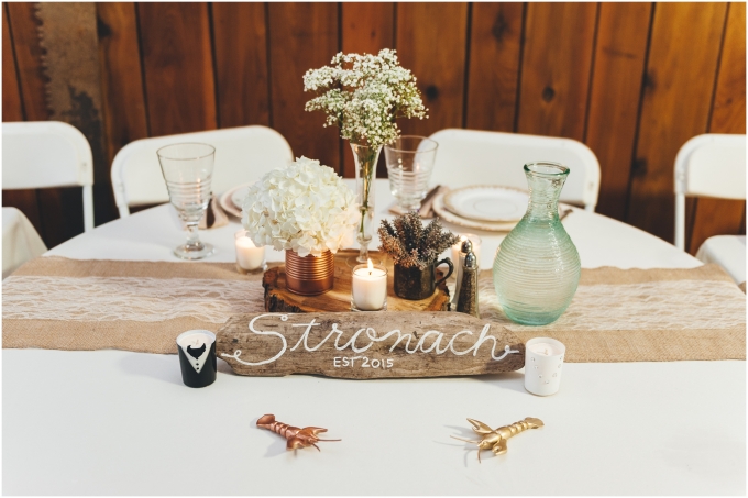 Photo of reception details at a Scottish American Wedding @ Glen Echo Gardens in Bellingham, WA captured by Ardita Kola Photography